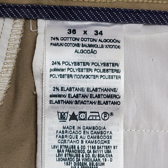 NWOT Dockers Men's (36 x 34) Tan Classic Fit Flat Front Chino Pants - Picture 8 of 8